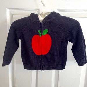CHILDS NAVY HOODED APPLE SWEATER